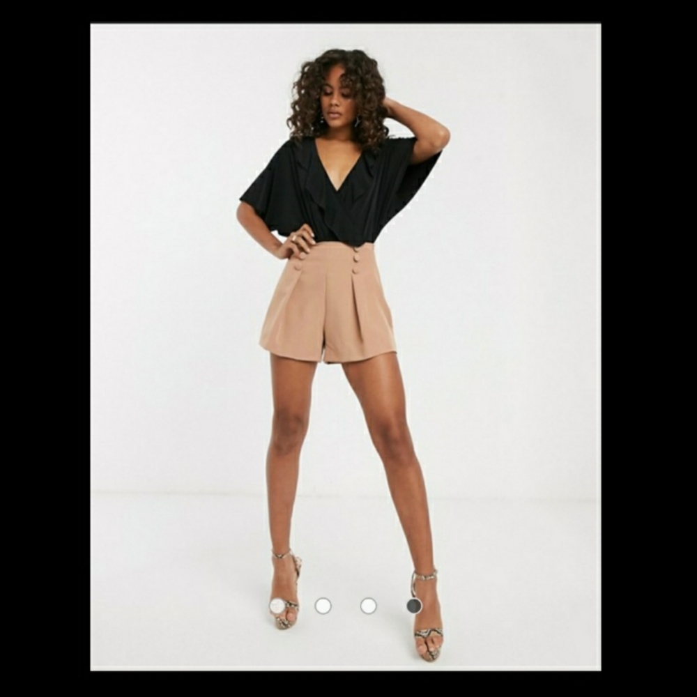 ASOS TALL angel sleeve ruffle wrap bodysuit